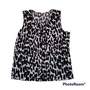 Christopher & Banks Animal Print Blouse Sleeveless